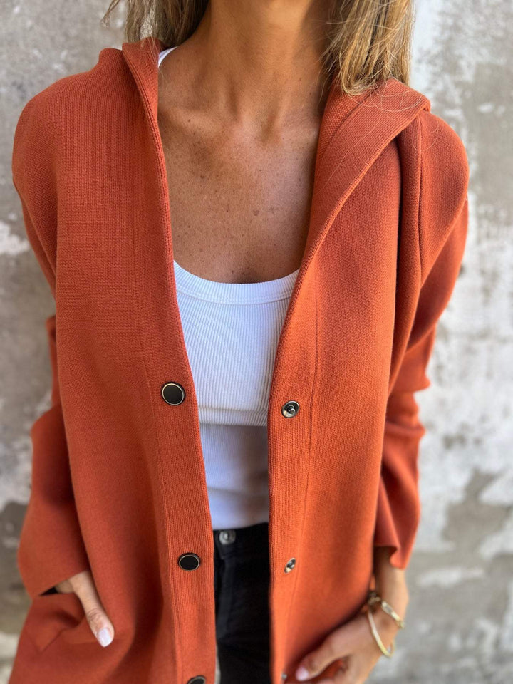 RÄUMUNGSVERKAUF🔥 Freizeitjacke mit Kapuze und einer Knopfleiste