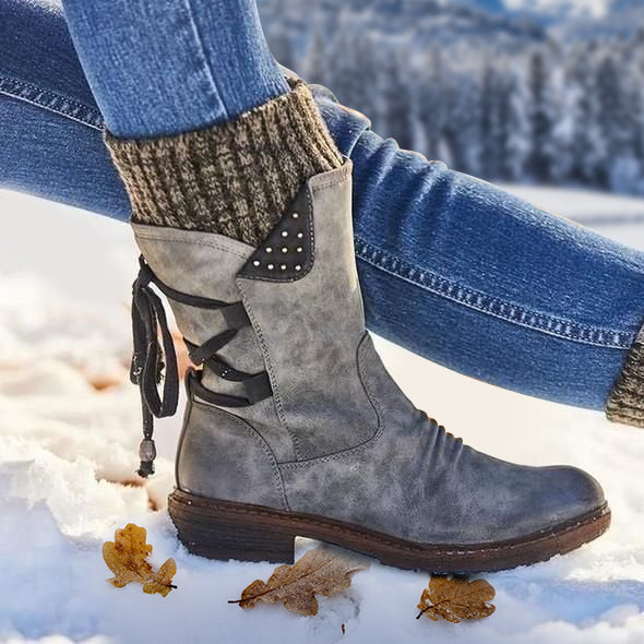 Damen Winter Warme Schnürstiefel