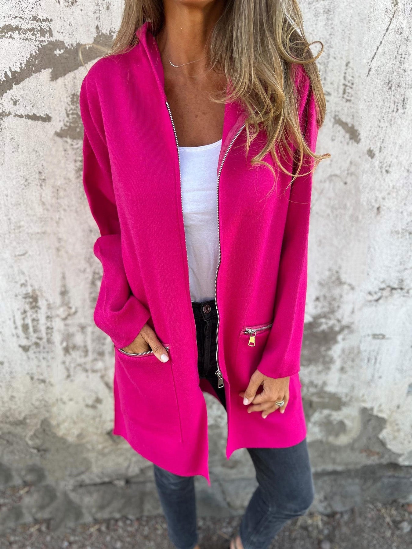 LIQUIDATION 🔥 Veste à capuche à manches longues zippée