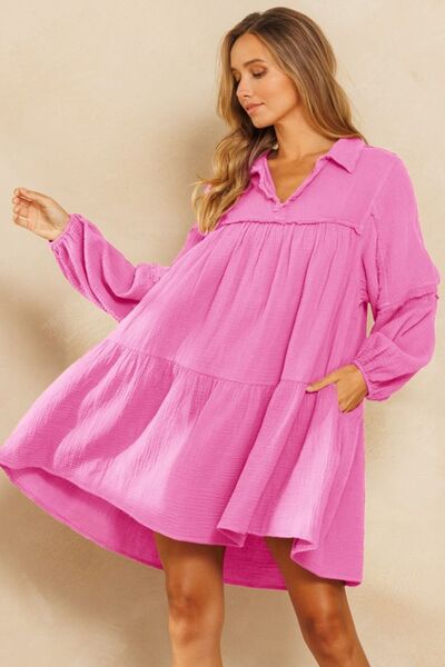 Mini-robe Ces Femme Johnny à col et manches ballon