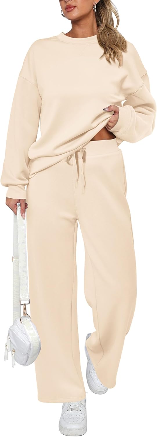 Damen Baumwoll-Zweiteiler Oversize-Half-Zip-Sweatshirt Weite Jogginghose Freizeitanzug