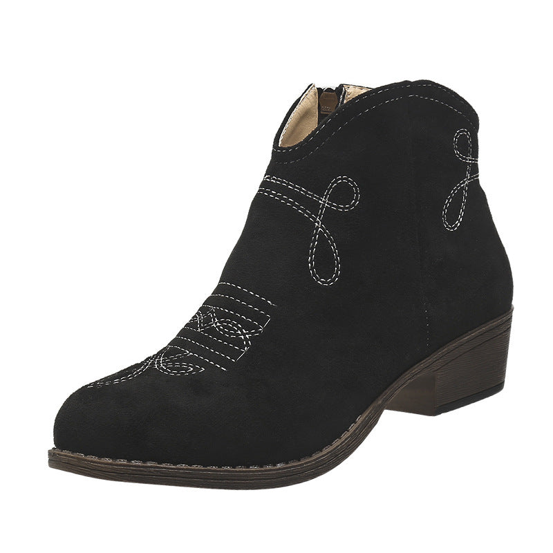 Western-Stickerei-Ankle Boots – Süß & Vielseitig für Alltagsoutfits