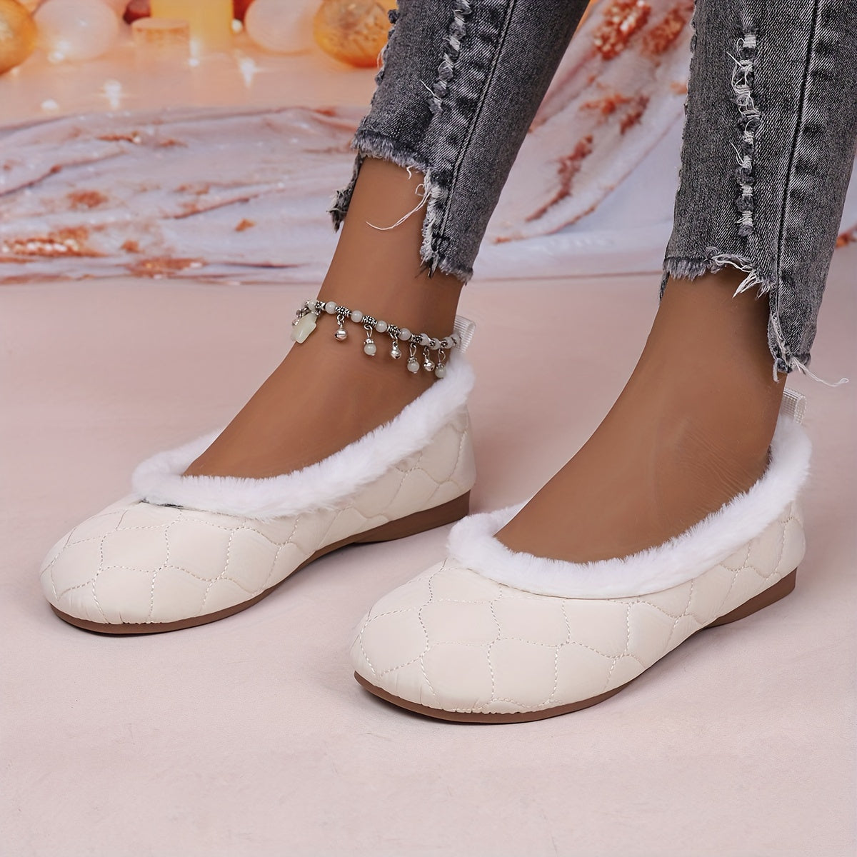 🔥 Dernière journée de promotion 50 % de réduction – Chaussures plates Mary Jane en peluche douces pour femmes