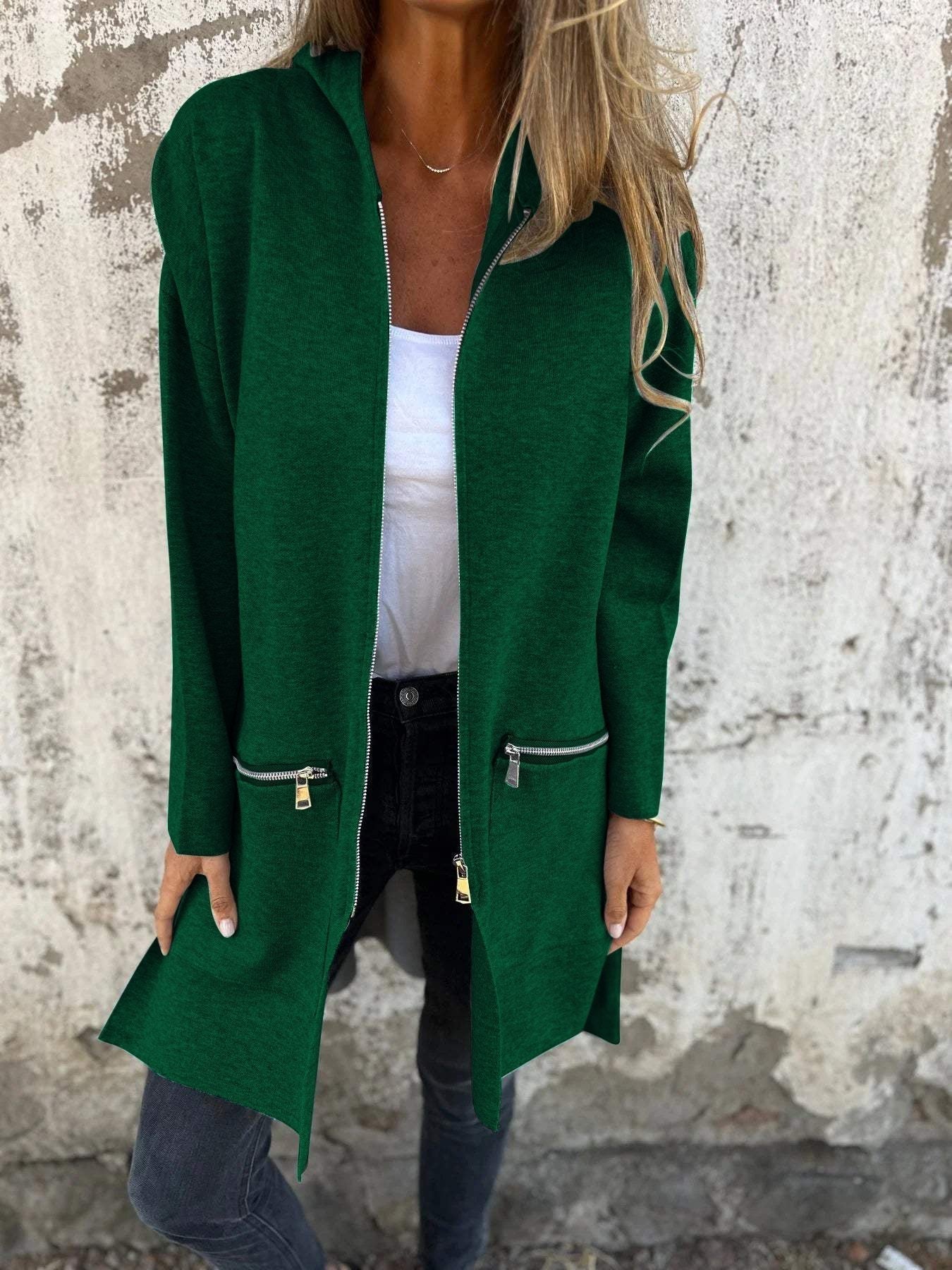 LIQUIDATION 🔥 Veste à capuche à manches longues zippée