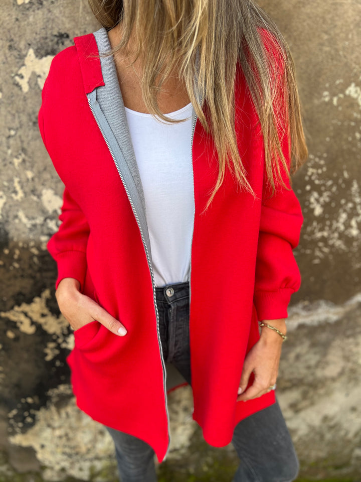 VENTE DE LIQUIDATION🔥 Veste décontractée à manches longues et col rond avec fermeture éclair