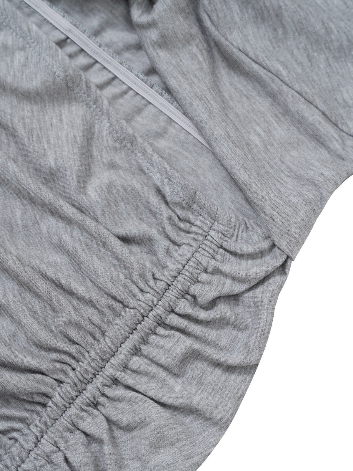 Rundhals, einfarbig, gedreht, gerafft, Kordelzug, Maxikleid