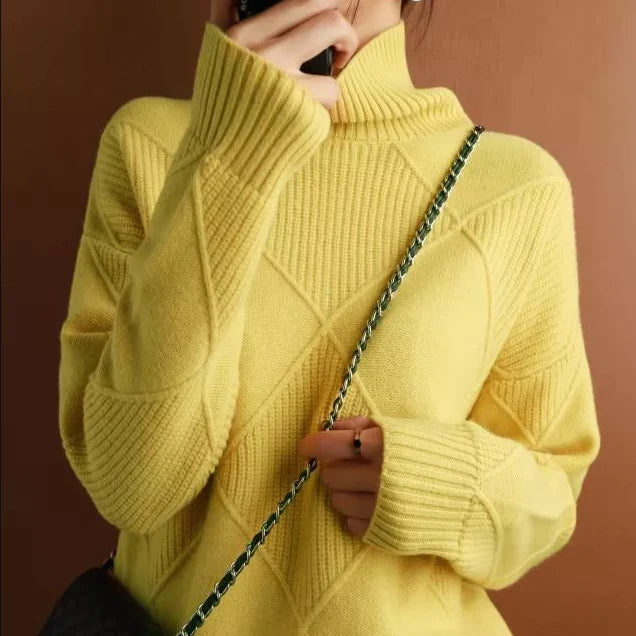 CARDIGAN COL ROULÉ EN CACHEMIRE