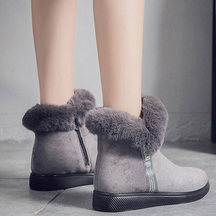 Damen Plüsch-Skistiefel mit seitlichem Reißverschluss