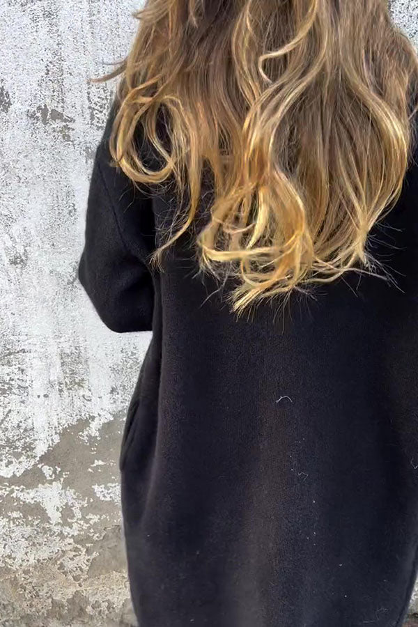 VENTE FLASH🔥 Veste décontractée ample à manches longues et revers de couleur unie - 48 % de réduction