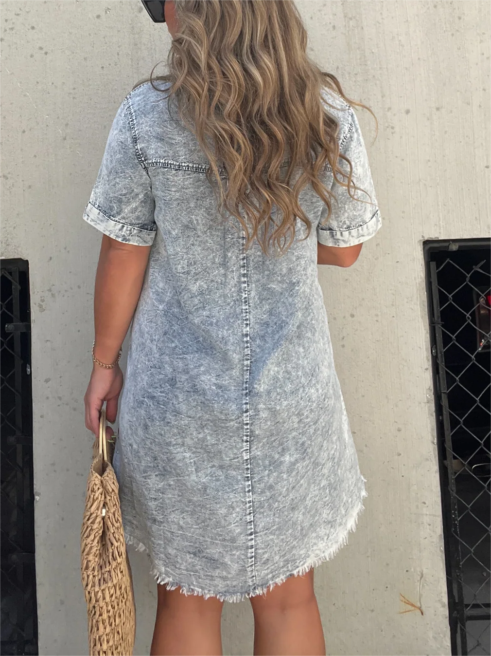 Neues gewaschenes Hemdblusenkleid für Damen (Kauf 2 versandkostenfrei)
