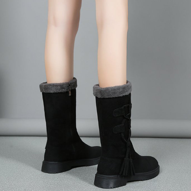 Damen Warme Wadenhohe Stiefel mit seitlichem Reißverschluss 🔥Direkt 50% Rabatt, Preis-Leistungs-Sieger! Dieses Angebot ist der Hammer!