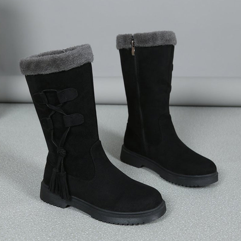 Damen Warme Wadenhohe Stiefel mit seitlichem Reißverschluss 🔥Direkt 50% Rabatt, Preis-Leistungs-Sieger! Dieses Angebot ist der Hammer!